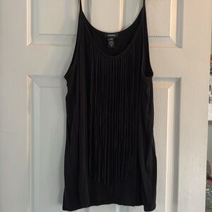 Torrid size 3 black tank with hanging fringe.